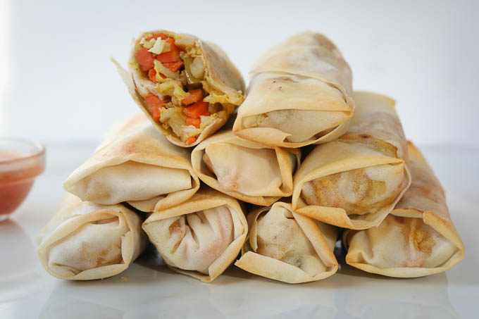 Homemade Baked Vegetable Spring Rolls