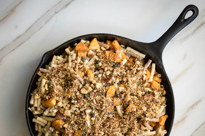 Creamy Macaroni with Roasted Butternut Squash and Sage Crumb